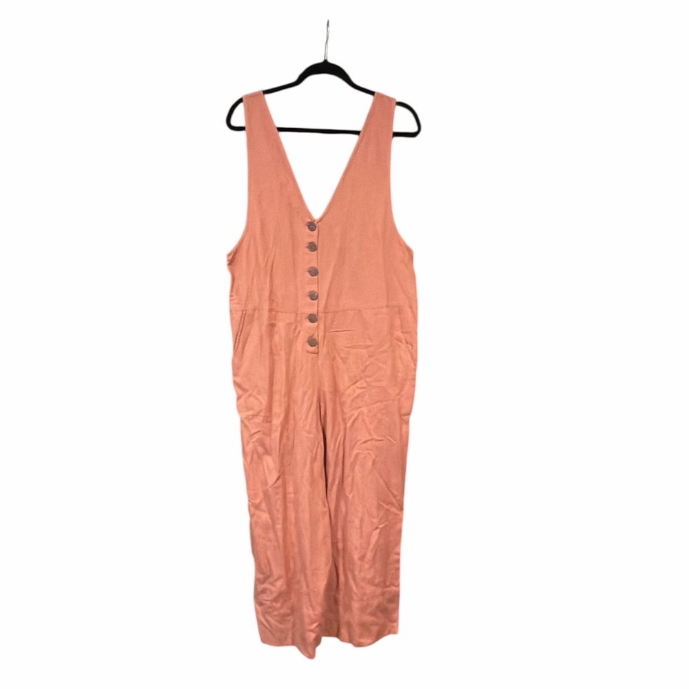 Cost Plus World Market Coral Buttoned Jumpsuit Romper Size S/M NEW/NWT‎